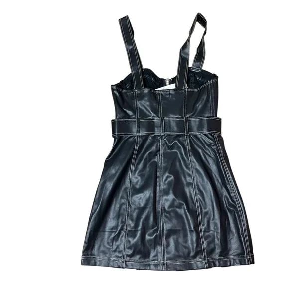 Urban Outfitters Faux Leather Bustier Dress S Black Fast Lane Buckle -  www.joarbit.com